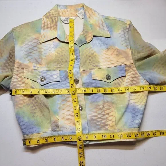 Opal Vintage Denim Abstract Snakeskin Colorful Denim Jacket & Jeans Matching Set - Picture 10 of 16